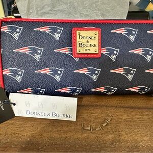 Dooney & Bourke Navy and Red New England Patriots Wallet